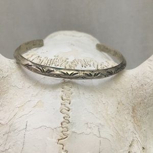 Petite SW stamped silver cuff